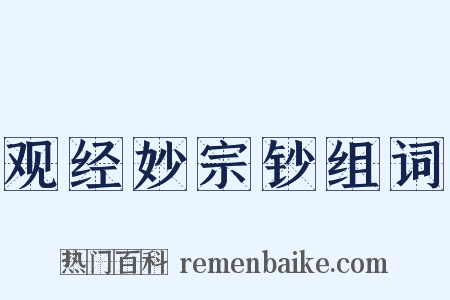 观经妙宗钞组词是什么意思的图片